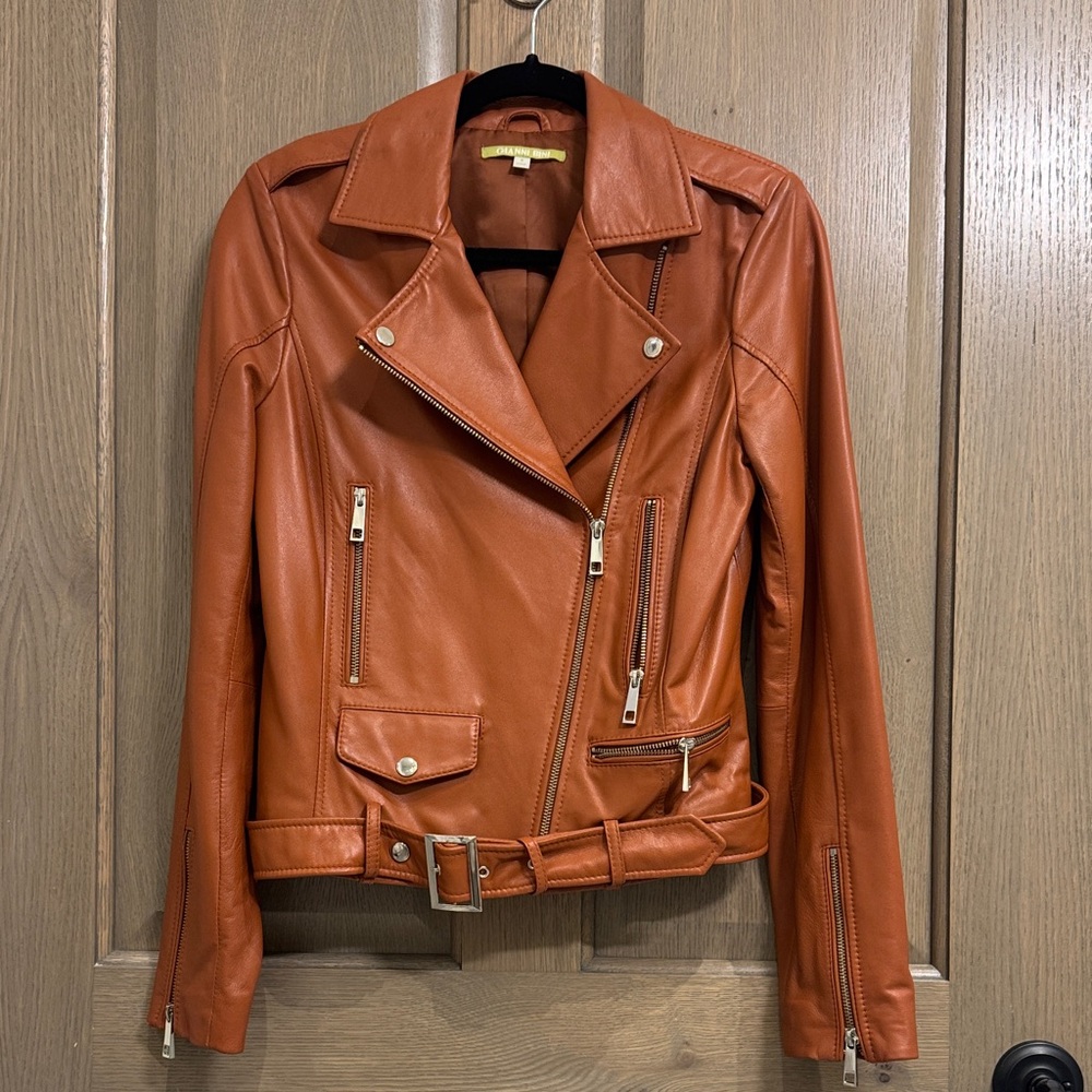 Gianni Bini Rust Leather Jacket Size S